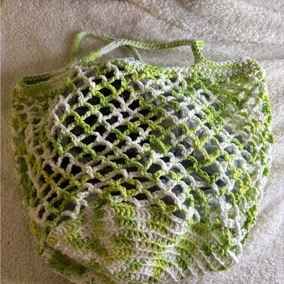 Hand made by me Crochet Mesh Tote Bag Market Bag 100% Cotton New - Picture 3 of 8